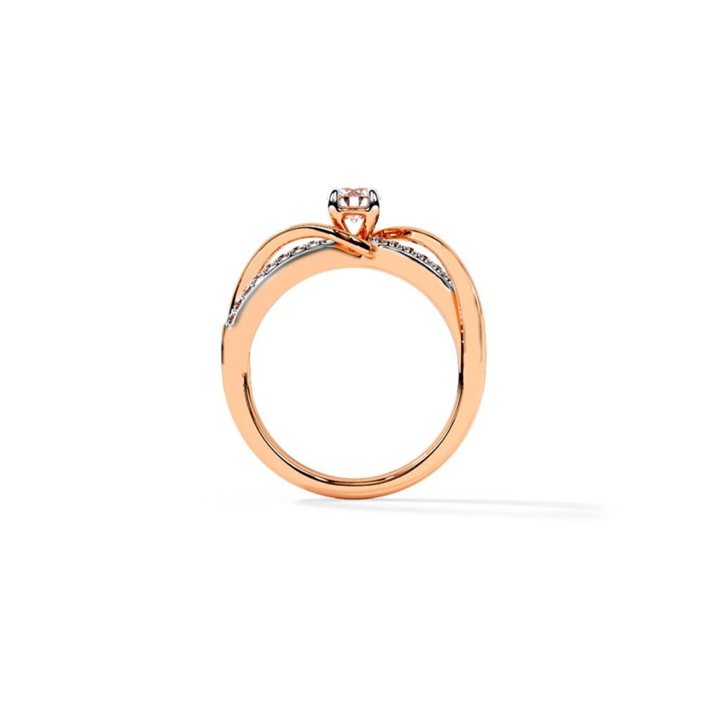 Twilight Twist Diamond Ring in Rose Gold osha jewels kolkata