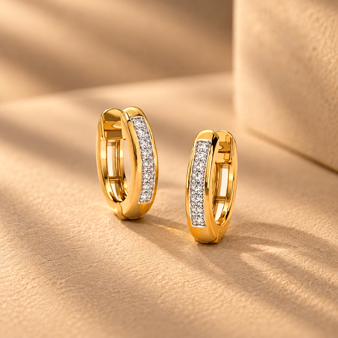 Classic Diamond Hoop Earrings