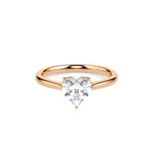 Heart-Shaped Diamond Solitaire Ring in Rose Gold from Osha Jewels