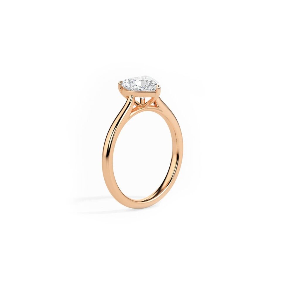 Heart-Shaped Diamond Solitaire Ring in Rose Gold from Osha Jewels