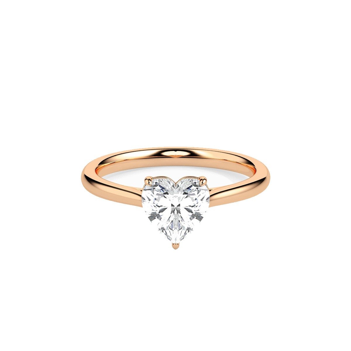 Heart Shaped Diamond Solitaire Ring