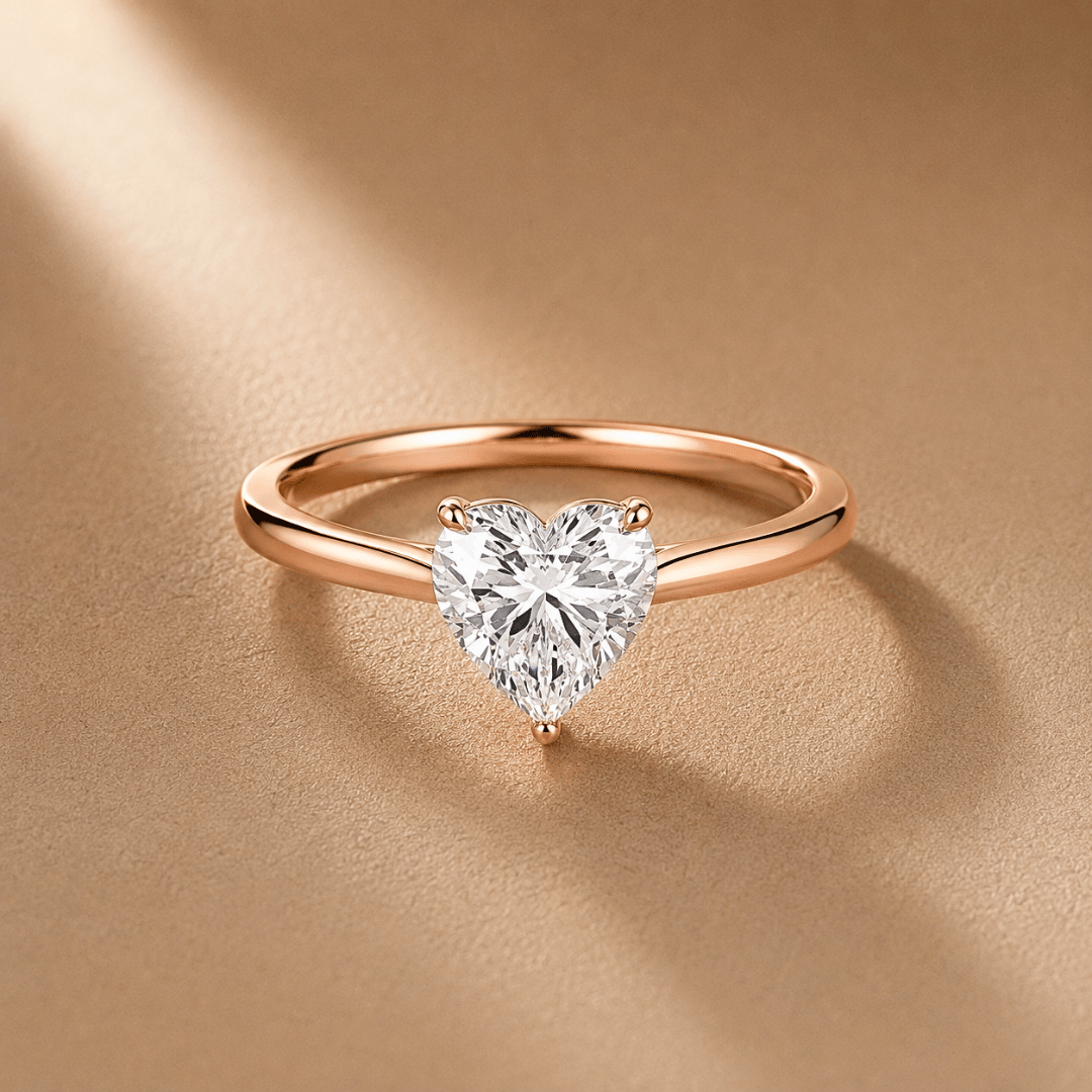 Heart Shaped Diamond Solitaire Ring
