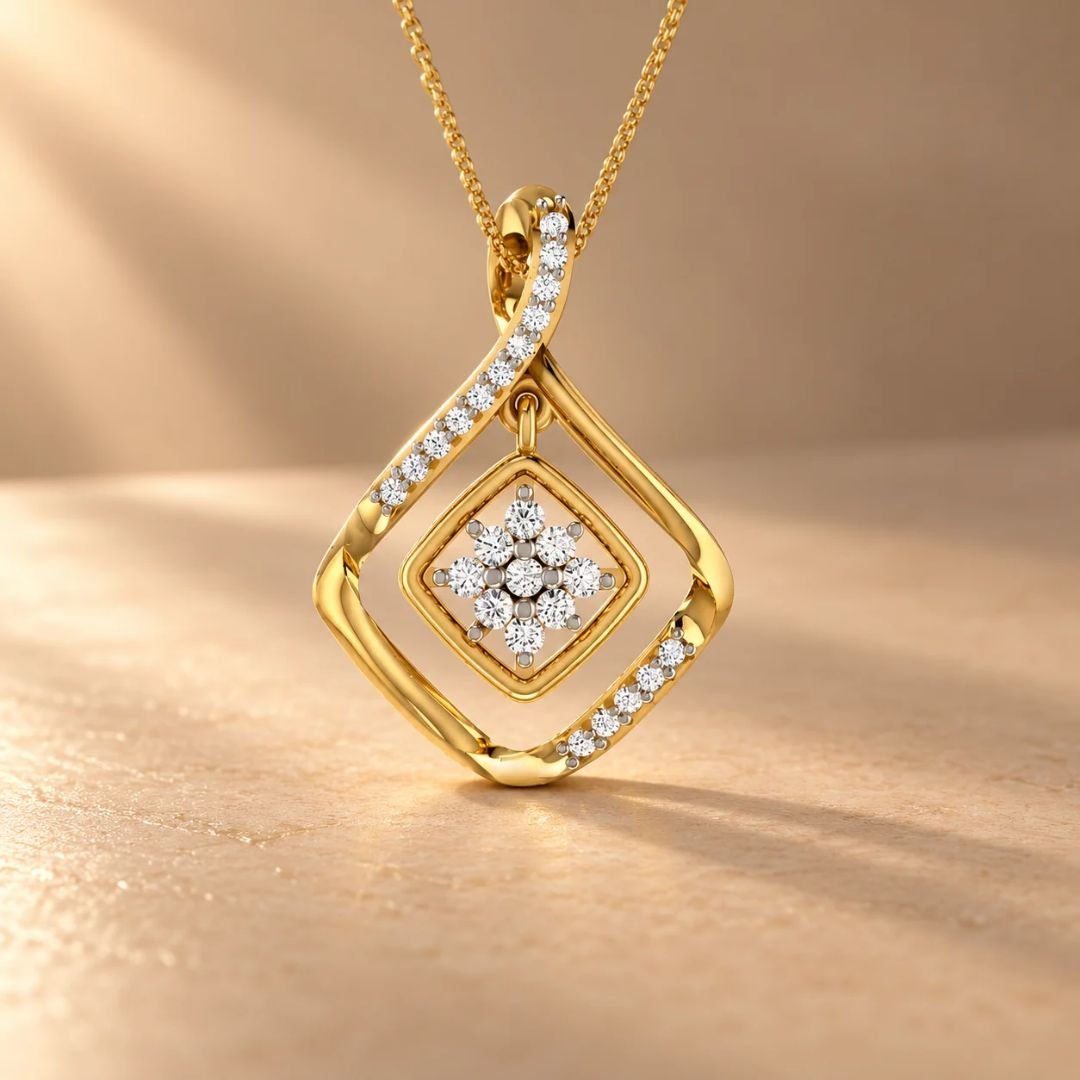 Radiant Floral Diamond Pendant