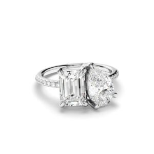 Toi et Moi Engagement Ring with pave From Osha Jewels