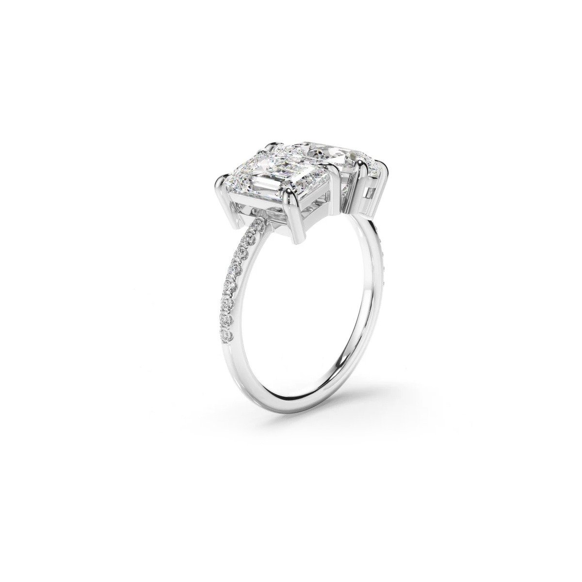 Toi et Moi Engagement Ring with pave From Osha Jewels