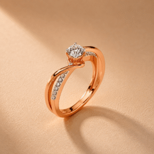 Twilight Twist Diamond Ring in Rose Gold osha jewels kolkata