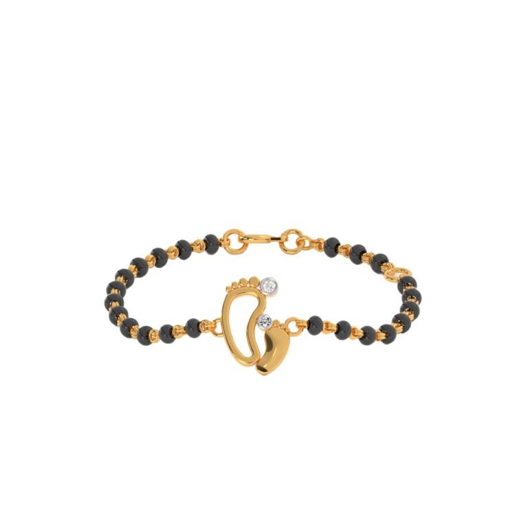 Baby Foot Charm Gold Nazaria Bracelet in 14k Gold with Lab-Grown Diamond from osha jewels kolkata