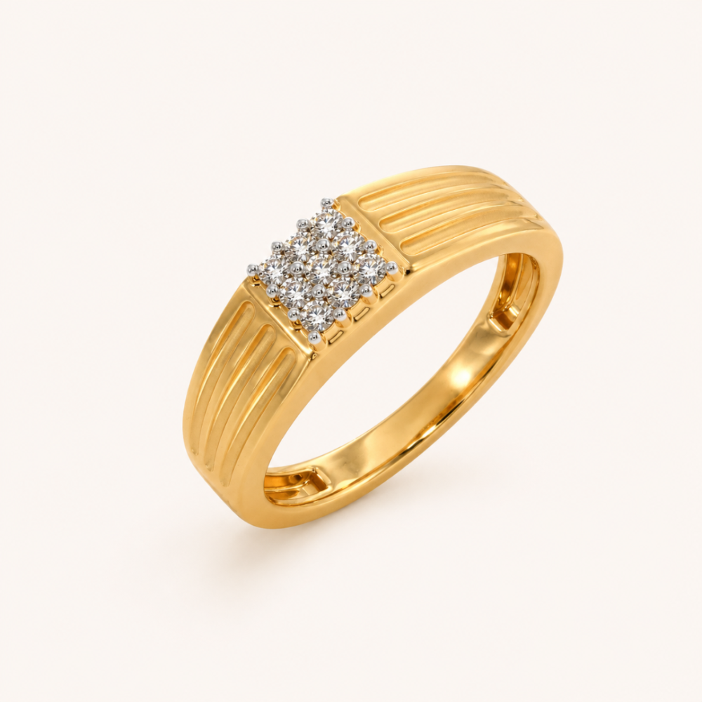 Classic Gold Diamond Men's Ring