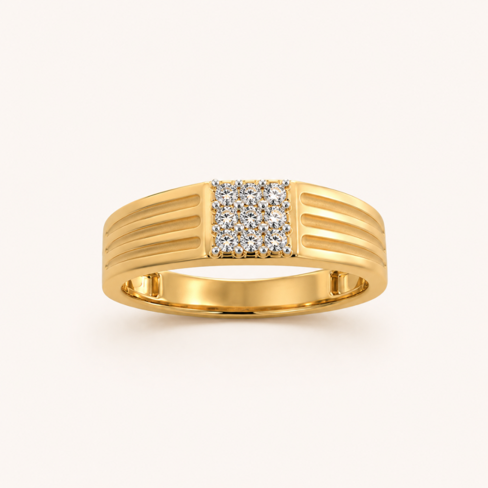 Classic Gold Diamond Men's Ring