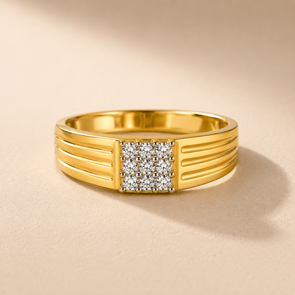Classic Gold Diamond Men's Ring