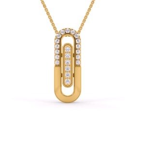 Elegant Link Diamond Pendant in Yellow Gold from Osha Jewels Kolkata