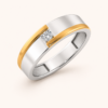 Men's Two-Tone Diamond Band | 14K Gold Modern Ring from osha jewels kolkata