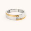 Men's Two-Tone Diamond Band | 14K Gold Modern Ring from osha jewels kolkata