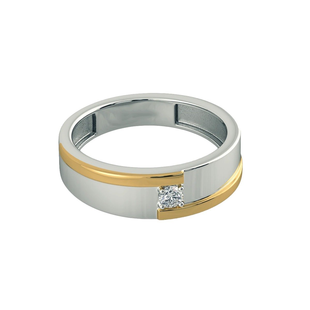 Modern Two-Tone Men’s Diamond Band