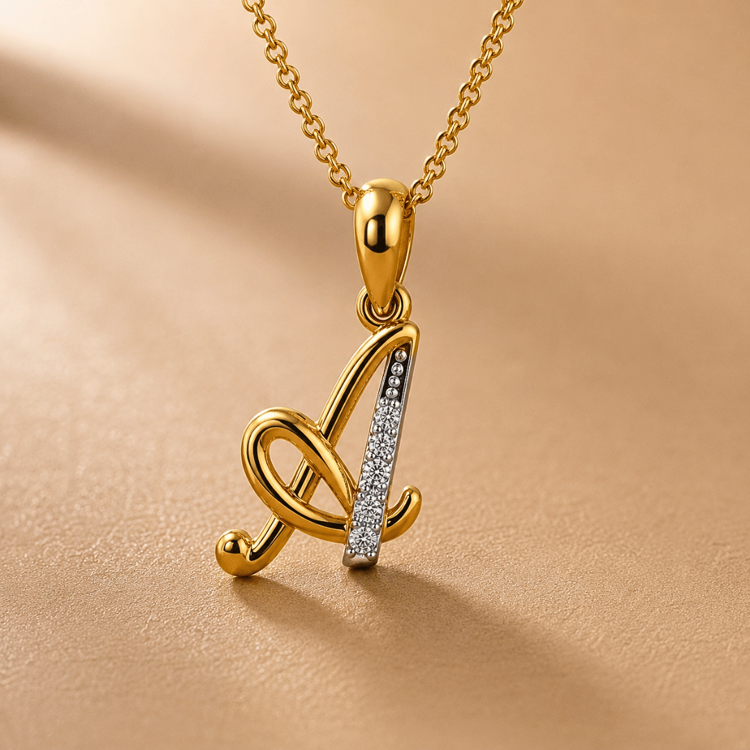 Alluring A Diamond Initial Pendant