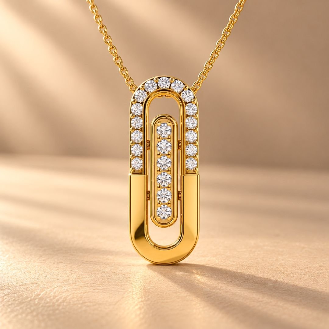 Elegant Link Diamond Pendant