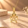 Ganesha Diamond Pendant in 14kt Yellow Gold | Osha Jewels