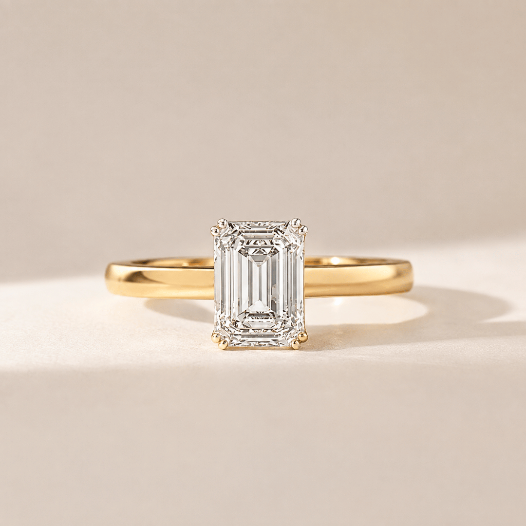 0.95 Carat Emerald Cut Solitaire Ring