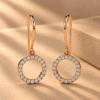 Celestial Glow Diamond Circle Drop Earrings in 14K Rose Gold