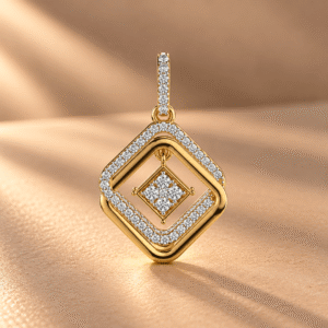 Dual Floating Diamond Frame Pendant