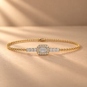 Elegant Baguette & Round Diamond Bracelet
