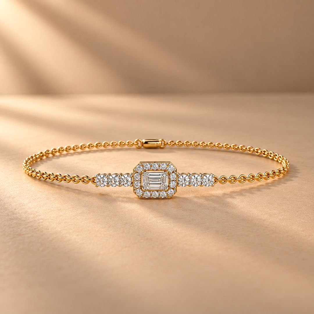 Elegant Baguette & Round Diamond Bracelet