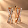 Eternal Twist Diamond Hoop Earrings in 14K Rose Gold