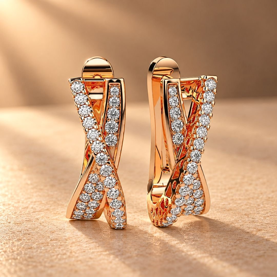 Eternal Twist Diamond Hoop Earrings