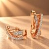 Eternal Twist Diamond Hoop Earrings in 14K Rose Gold