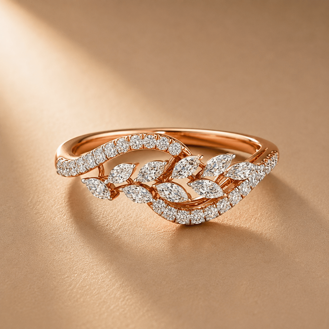 Nature Inspired Leaf Diamond Ring