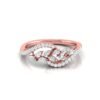 Nature-Inspired Leaf Diamond Ring in 14K Rose Gold