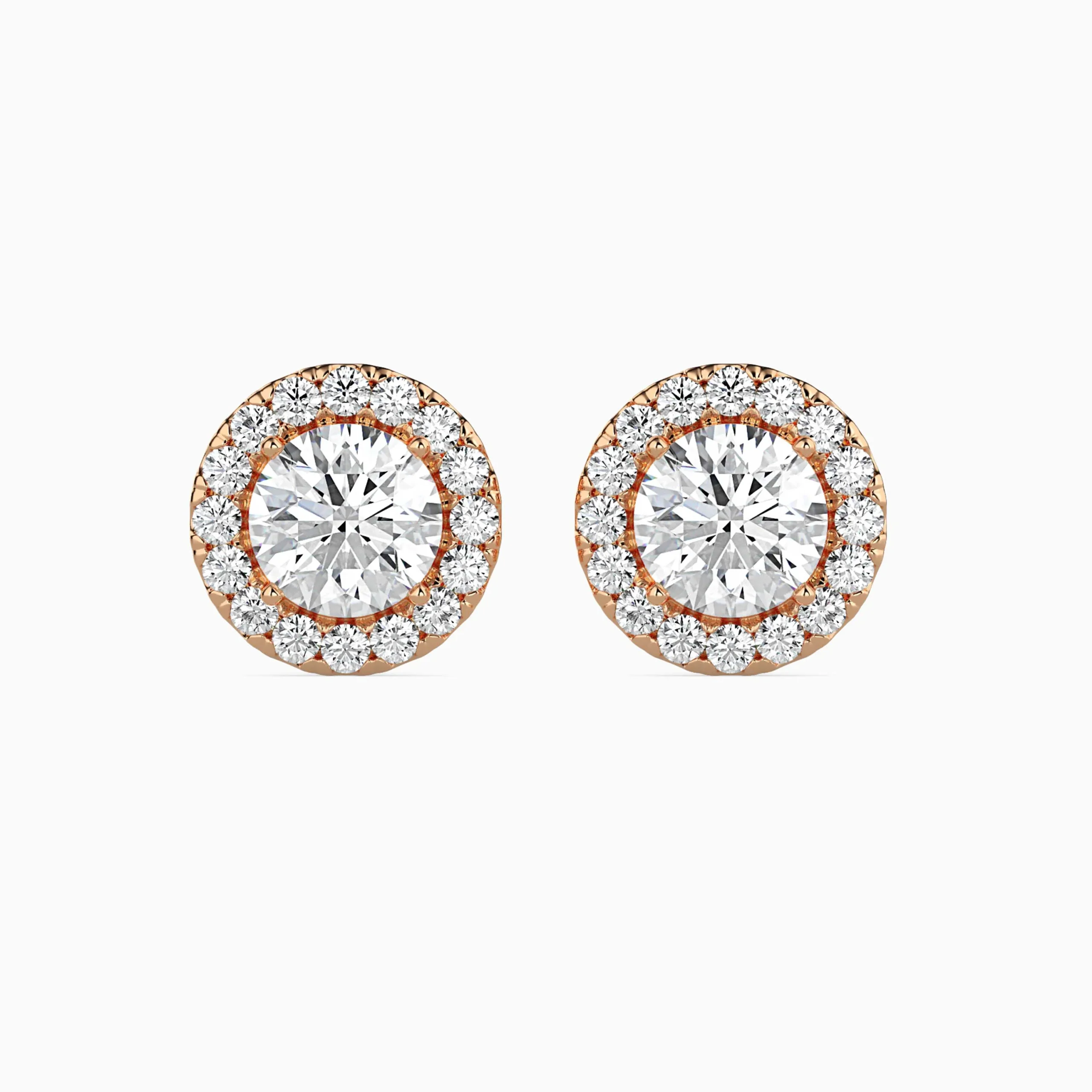 Timeless Halo Diamond Stud Earrings