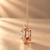 Radiant Halo Diamond Pendant in 14K Rose Gold
