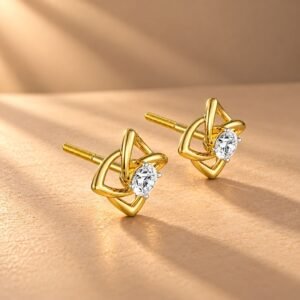 Empower Stud Earrings side view from osha jewels