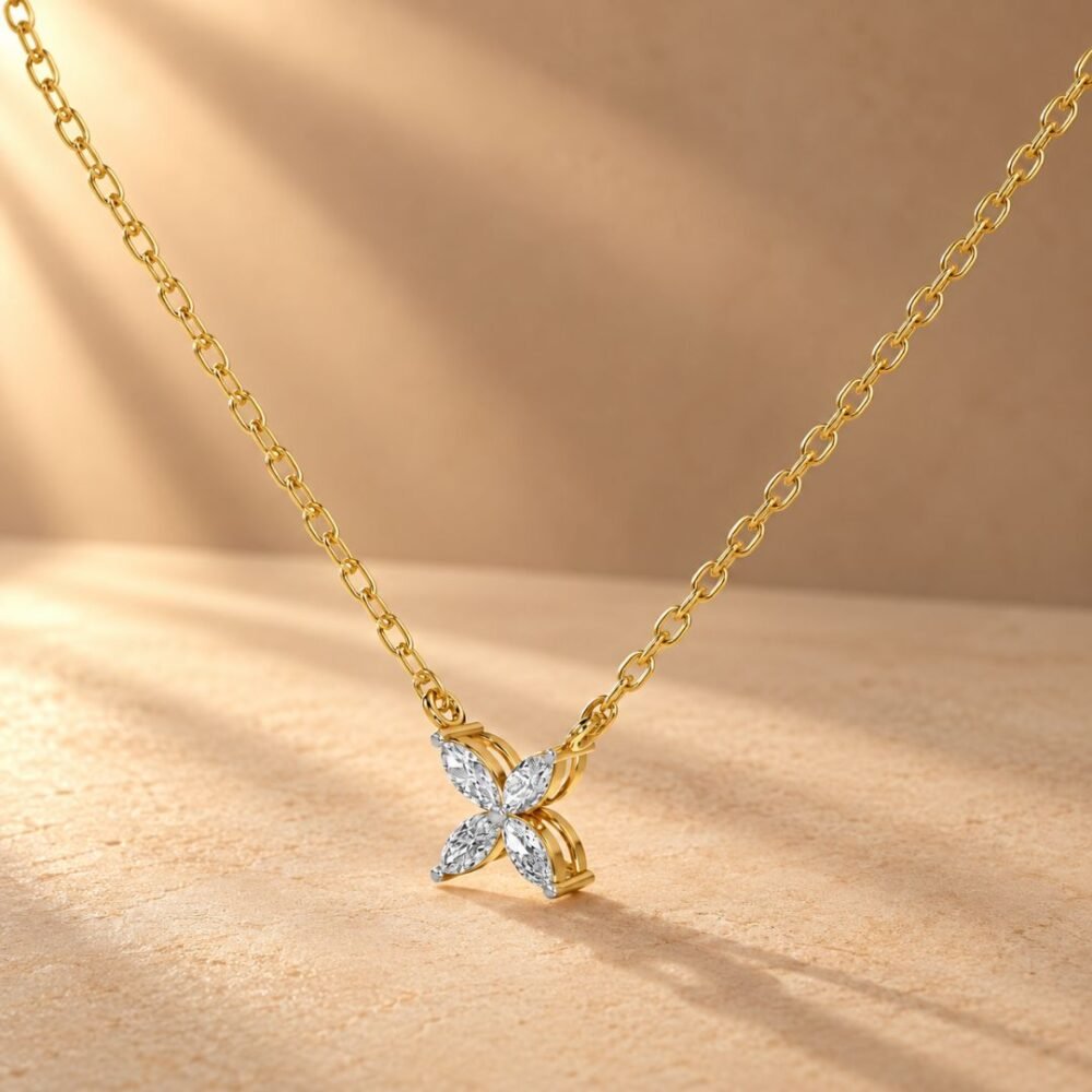 Flutter Grace Diamond Necklace side angle