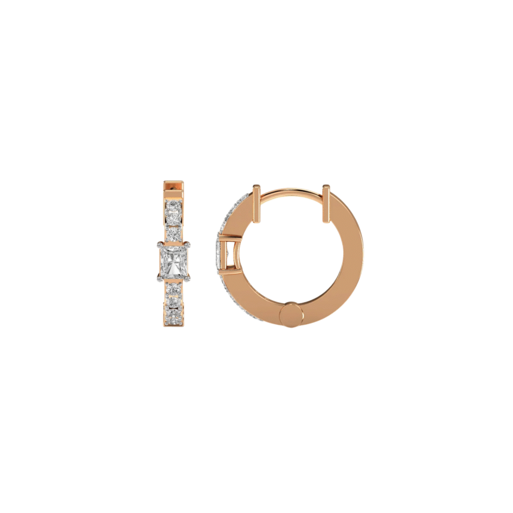 Radiant Crown Diamond Hoops