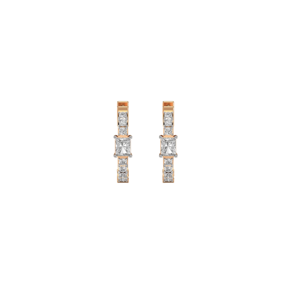 Radiant Crown Diamond Hoops