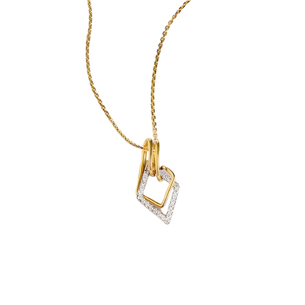 Double Frame Diamond Pendant