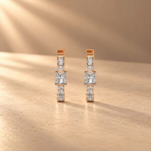 Radiant Crown Diamond Hoops