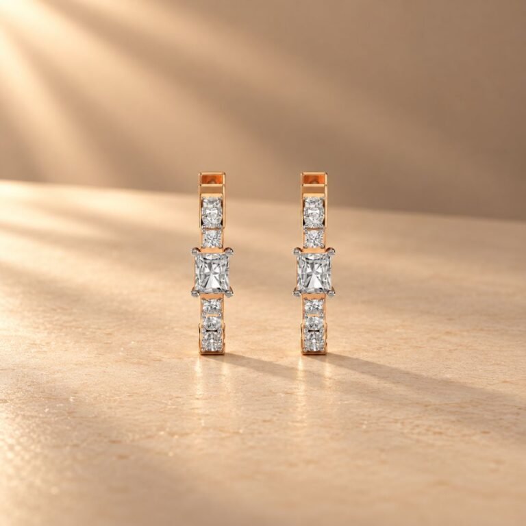 Radiant Crown Diamond Hoops