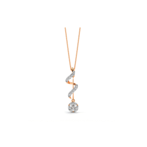 14kt Rose Gold Twirl Diamond Pendant with Lab-Grown Diamonds (Chain Not Included)