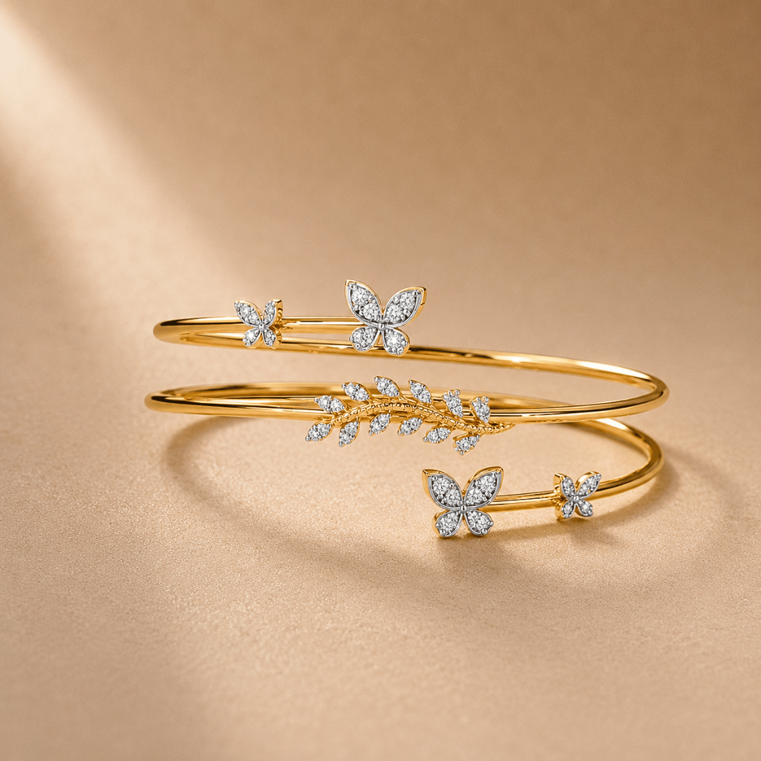Butterfly & Leaf Diamond Bracelet