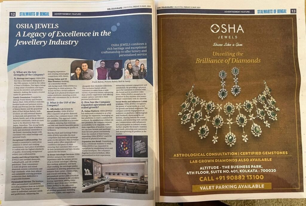 osha jewels lab grown diamond ad in newspaper