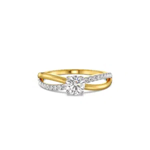 Eterna Solitaire Crossover Diamond Ring in 14K Gold