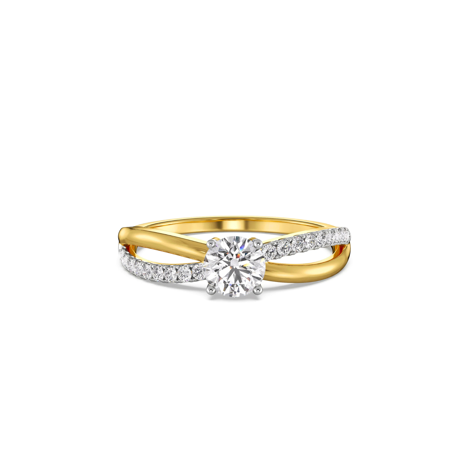 Eterna Solitaire Crossover Diamond Ring
