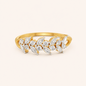 Floral Cluster Lab-Grown Diamond Ring in 14KT Yellow Gold by Osha Jewels