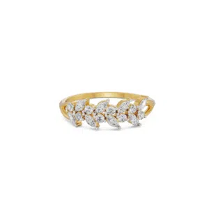 Floral Cluster Lab-Grown Diamond Ring in 14KT Yellow Gold by Osha Jewels