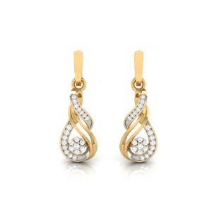 Floral Twist Lab-Grown Diamond Drop Earrings in 14k Gold