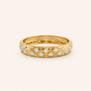Lattice Diamond Eternity Band in 14KT Gold