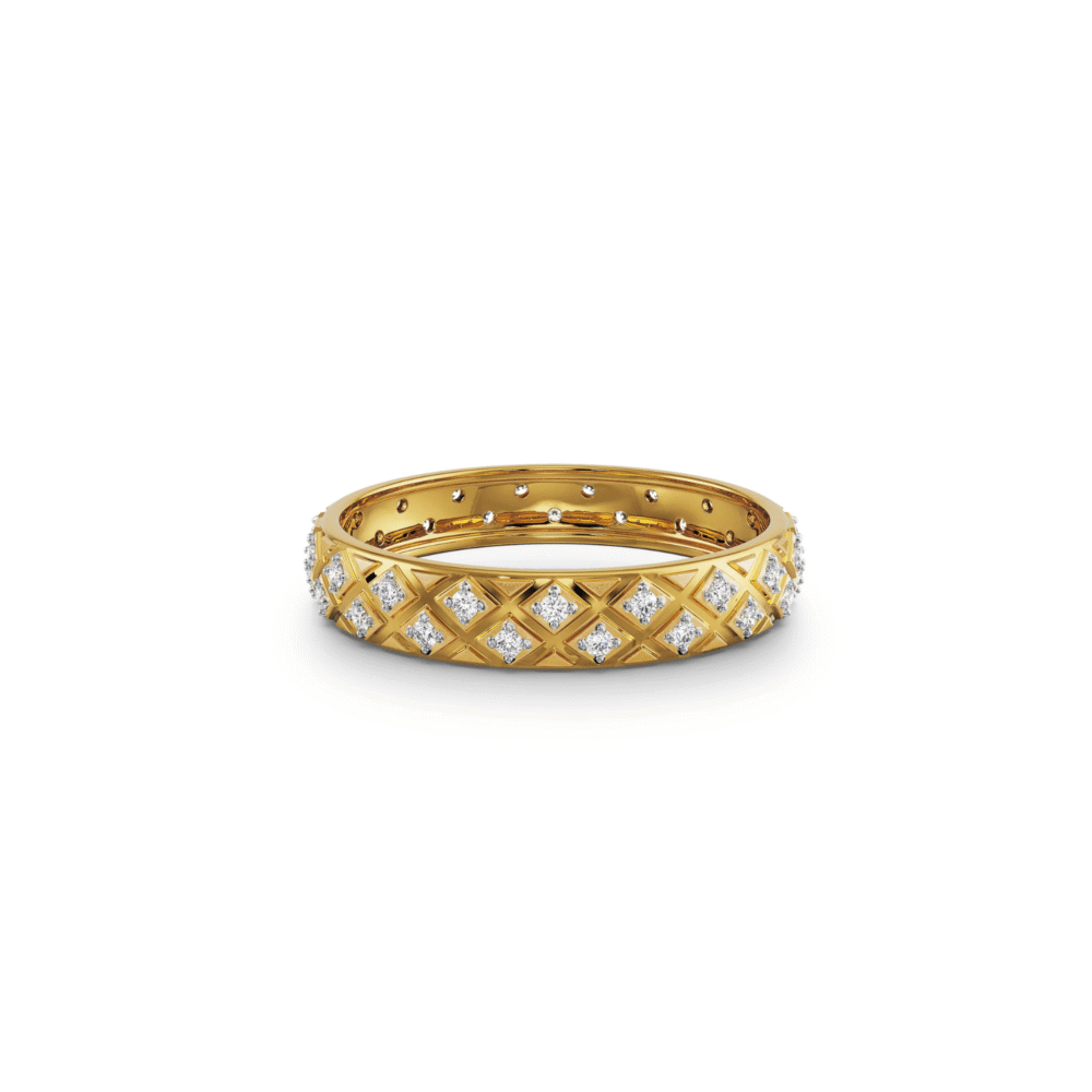 Lattice Diamond Eternity Band in 14KT Gold